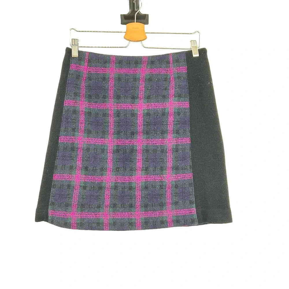 Mackintosh Philosophy Tartan Plaid Skirt Black‎ Pink Purple Size 38 US Medium